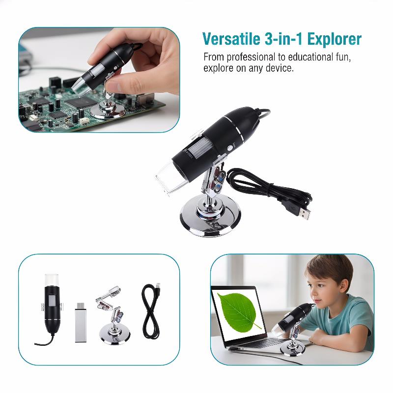 Usb Microscope 1000X Digital - Cyfrowy mikroskop bezprzewodowy 50X-1000X USB WiFi