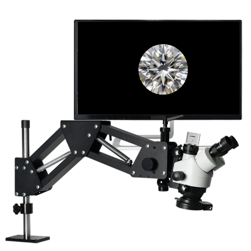 Trinocular Stereo Microscope 7X-45X - Kamera 4K/2K, mikroskop stereoskopowy 7X-45X, trójokularowy,
