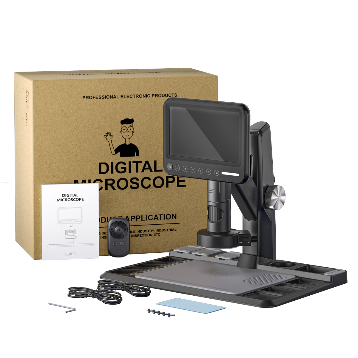 7-calowy ekran dotykowy, kąt w – Digital Microscope With Screen 7 Inch recenzja i cena