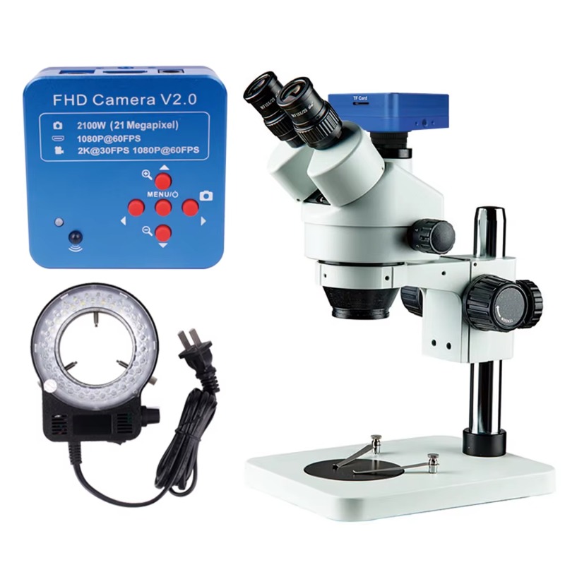 Mikroskop binokularny 7X-45X,  – Trinocular Stereo Microscope 7X-45X recenzja i cena