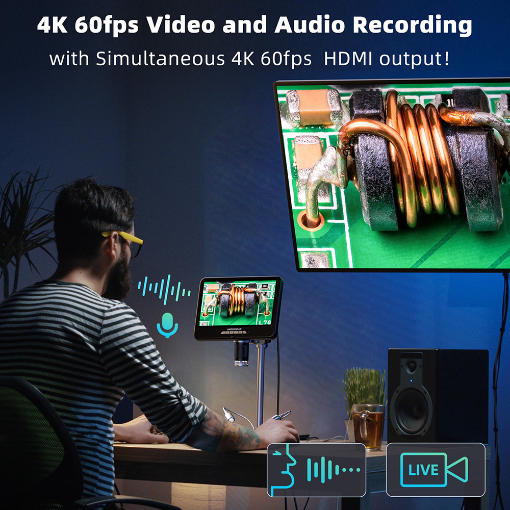 Andonstar First 4K 60FPS AD210 – Digital Microscope 4K Hdmi 2000X recenzja i cena