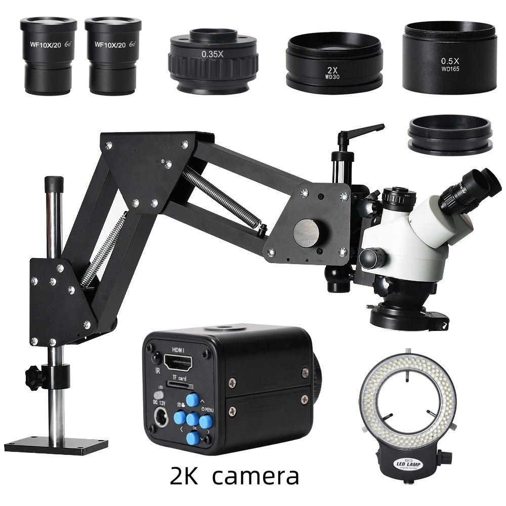 Kamera 4K/2K, mikroskop stereo – Trinocular Stereo Microscope 7X-45X recenzja i cena