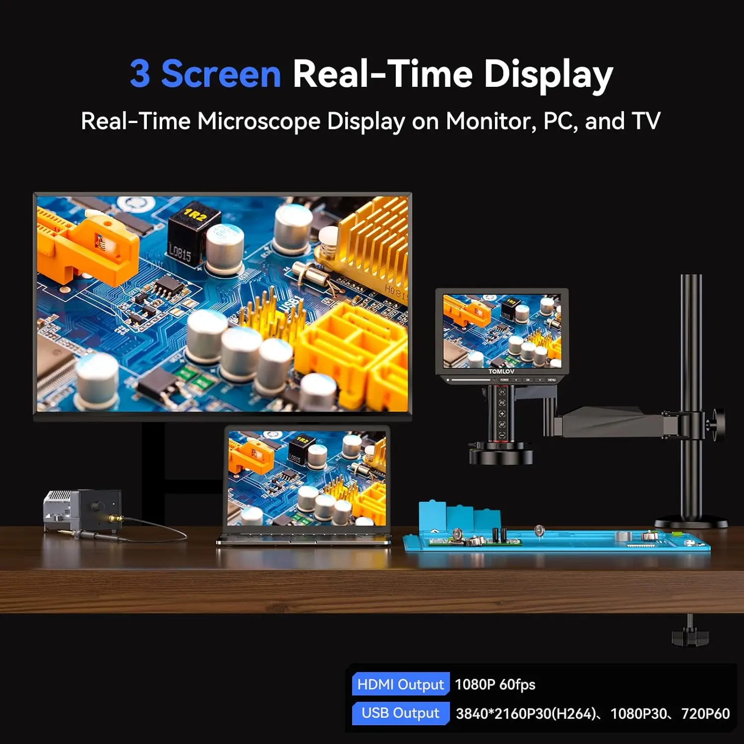 Mikroskop Cyfrowy TOMLOV 4K Au – Digital Microscope 4K Hdmi 2000X recenzja i cena